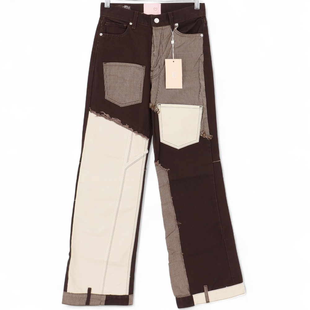REVICE Denim Womens Matchmaker Coffee Shop Patchwork Jeans Size 26